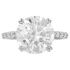 Exceptional GIA Certified 3 Carat Round Brilliant Cut Diamond Ring 