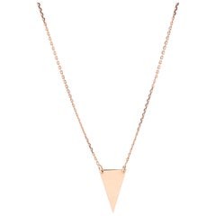 Collier triangulaire en or rose 14 carats, longueur 16-18 pouces, collier pendentif