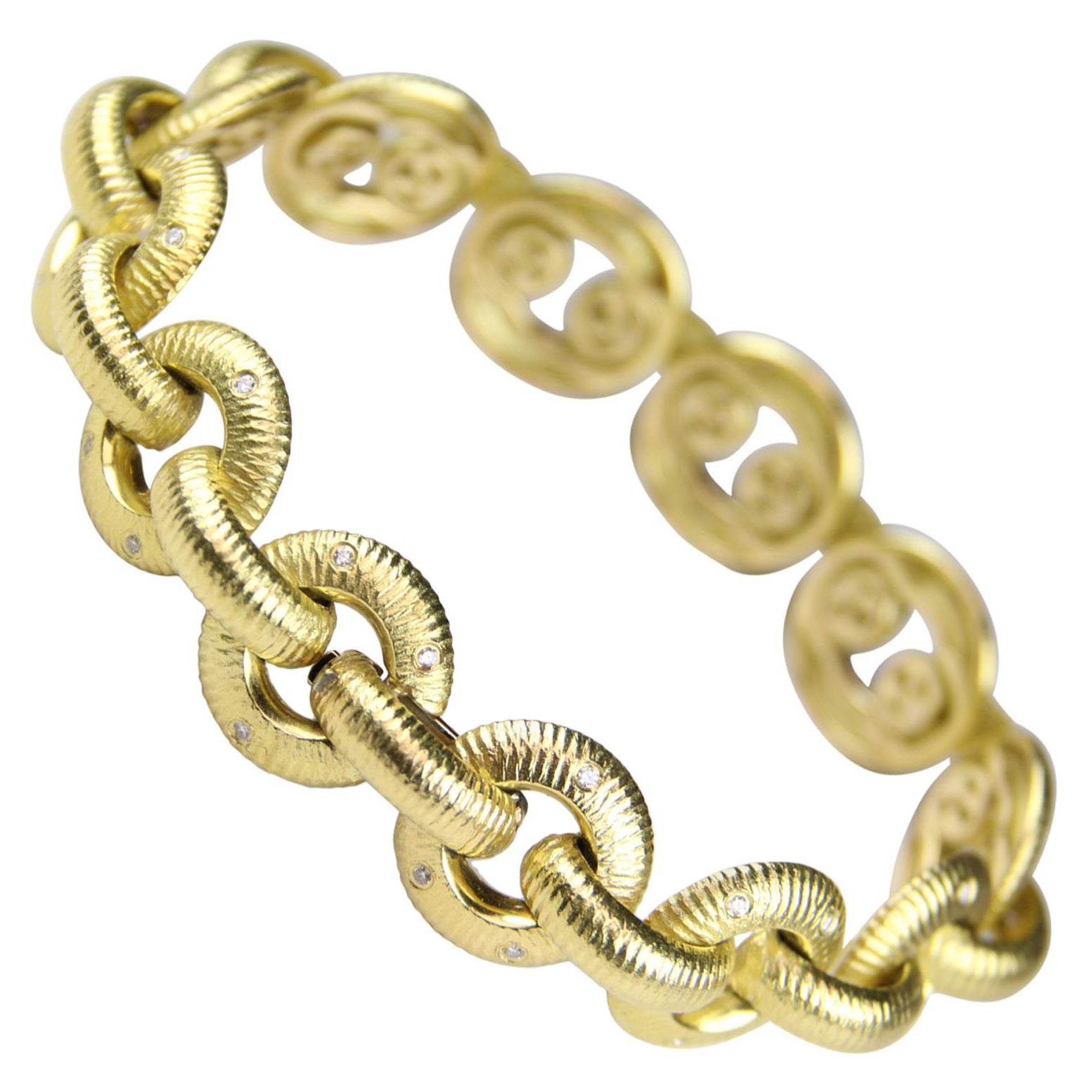 Paul Morelli Gold and Diamond Bracelet For Sale