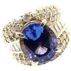  Diamond Large Tanzanite Cocktail Ring