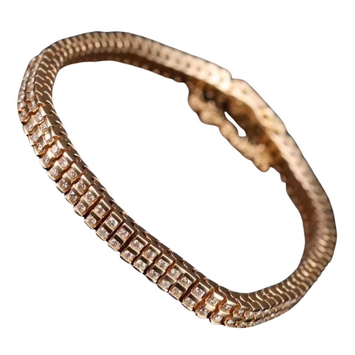 $12500 / BV Designer 2 CT Diamond Bracelet / 14K Gold For Sale