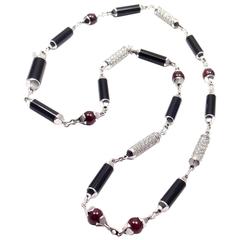 Cartier Le Baiser Du Dragon Diamond Onyx Ruby White Gold Necklace 7