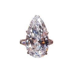 Used A MORCHA 10ct D Flawless Pear Shape Diamond Ring. Accompanied with a GIA cert