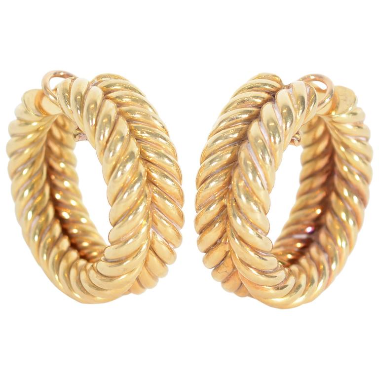 Hammerman Brothers Huge Twisted Gold Hoop Earrings Hammerman Brothers Huge Twisted Gold Hoop Earrings