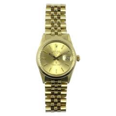 Rolex Vintage Oyster Perpetual Date Watch 1970's 14K Yellow Gold 6