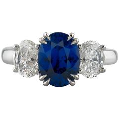 Sapphire Diamond Platinum Ring 11