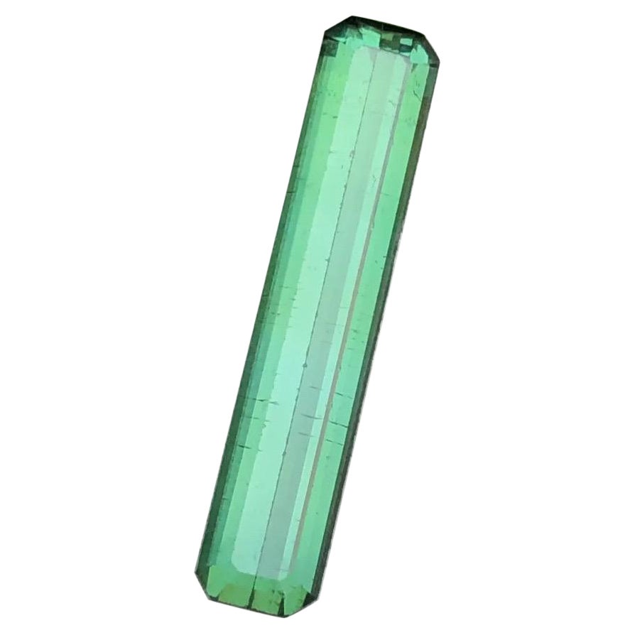 Rare Green Elongated Emerald Cut Natural Tourmaline Loose Gemstone, 5.15 Ct-Afg For Sale