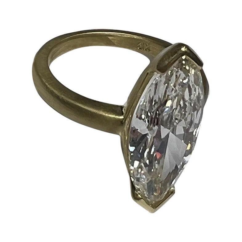 5.25 carat marquise diamond ring For Sale