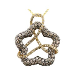 Pendant featuring Chocolate & Vanilla Diamonds set in 14K Honey Gold