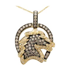 Pendant featuring Chocolate & Vanilla Diamonds set in 14K Honey Gold