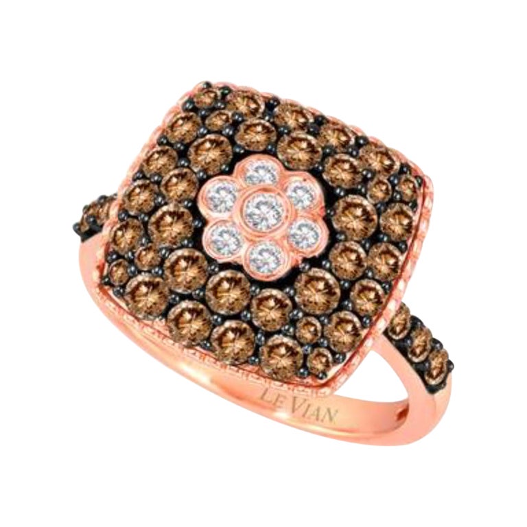 Ring mit Schokoladen- und Vanilla-Diamanten in 14K Erdbeergold gefasst 