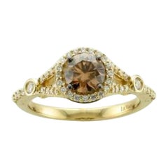 Ring featuring Chocolate & Vanilla Diamonds set in 14K Honey Gold