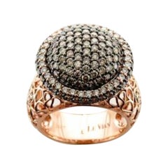 Ring featuring Chocolate & Vanilla Diamonds set in 14K Strawberry Gold 