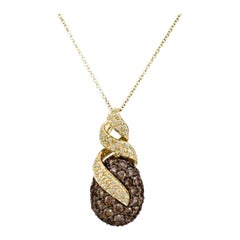 Pendant featuring Chocolate & Vanilla Diamonds set in 14K Honey Gold