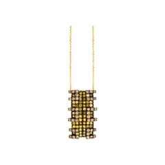 Pendentif serti de diamants chocolat et goldenberry en or 14K Honey