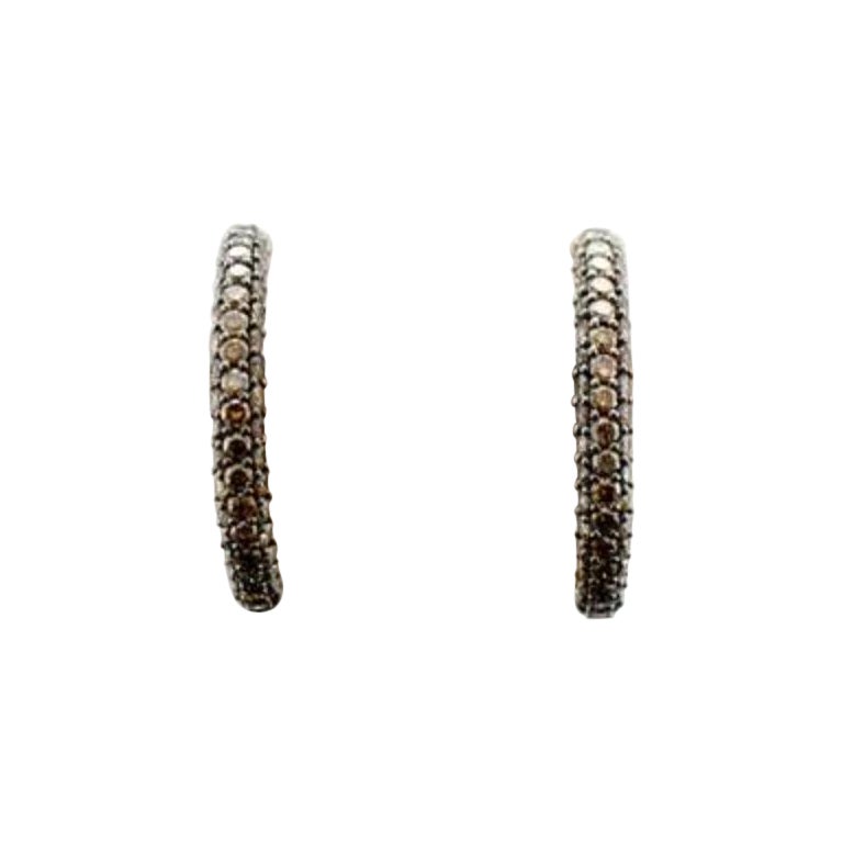Earrings featuring 2 Chocolate Diamonds set in 14K Strawberry Gold  For Sale