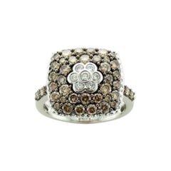 Ring featuring Chocolate & Vanilla Diamonds set in 14K Vanilla Gold 