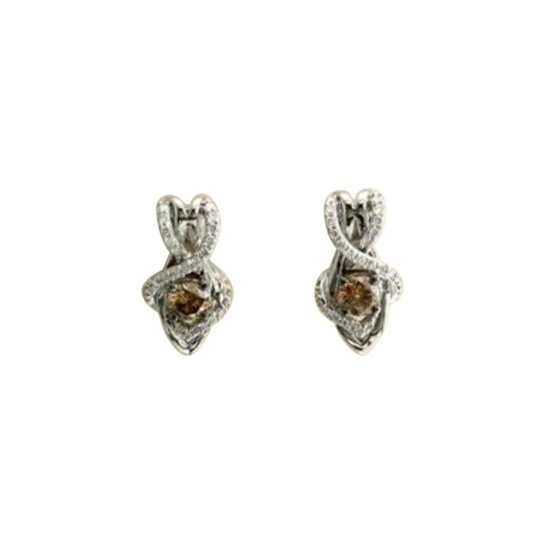 Earrings featuring Chocolate & Vanilla Diamonds set in 14K Vanilla Gold 