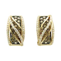 Earrings featuring Chocolate Diamonds, Vanilla Diamonds set in 14K Honey Gold