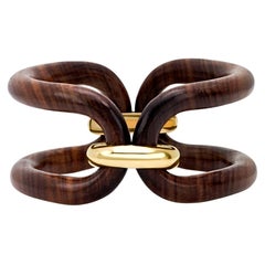 Roberta Collection Bangle in 18 kt Yellow Gold and Rosewood
