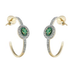 Moi Runa Gold-Ohrringe mit Diamanten und Smaragden