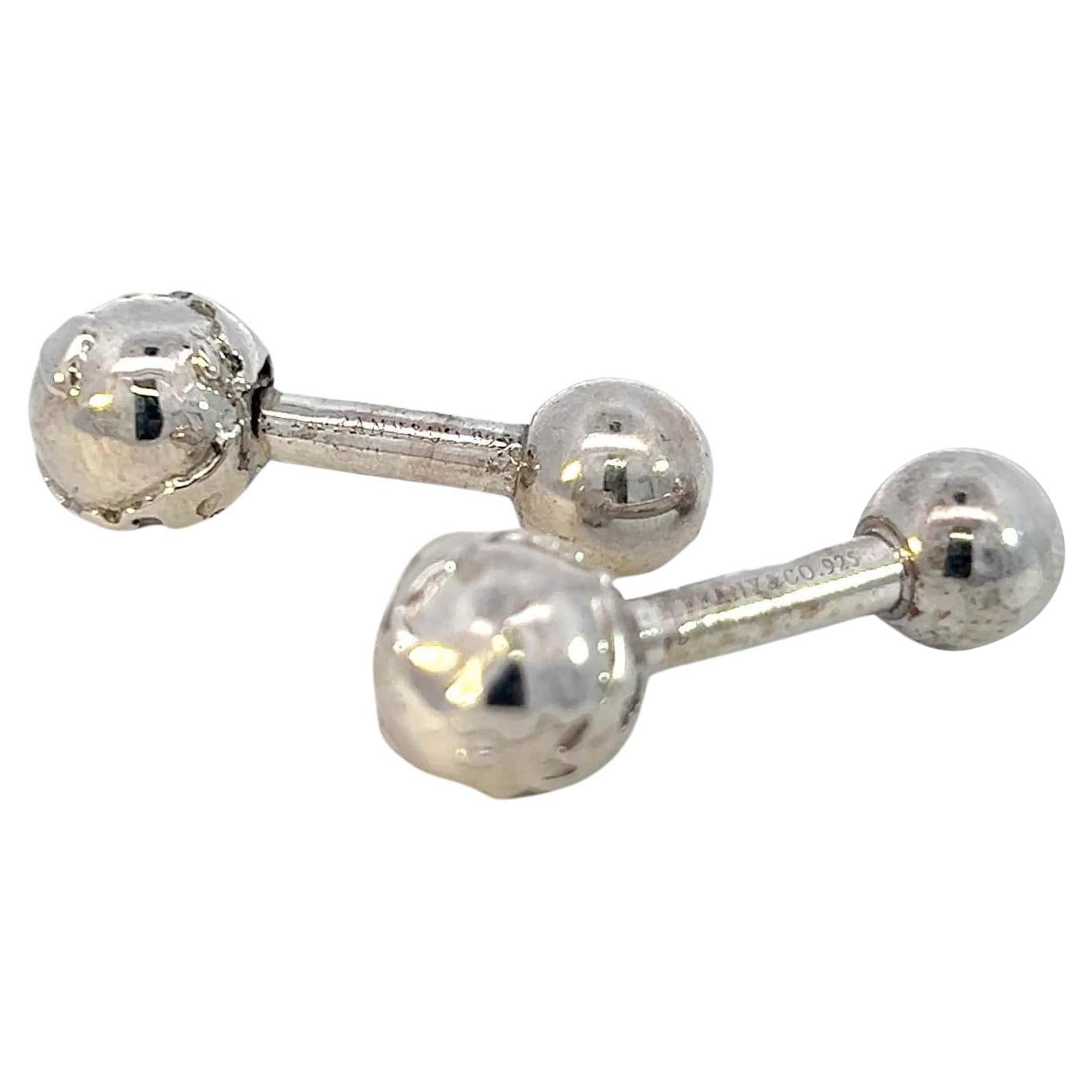 Tiffany & Co Estate Globe Cufflinks Sterling Silver
