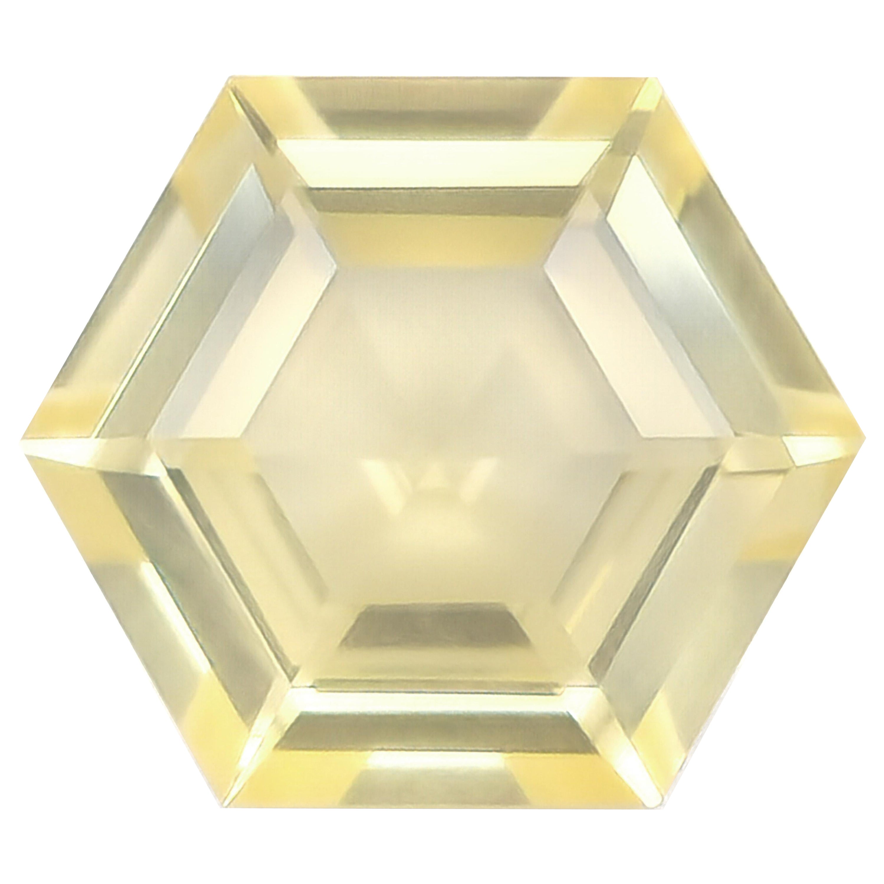 GIA Certified 5.76 Carats Heated Hexagonal Yellow Sapphire For Sale