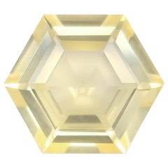 GIA Certified 5.76 Carats Heated Hexagonal Yellow Sapphire