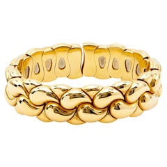 Vintage Chopard 18k Yellow Gold Casmir Cuff Bracelet