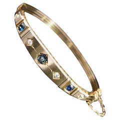 Antique Edwardian Sapphire & Diamond Bangle Circa 1910