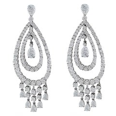  10.14 Carat Diamond Dangle Chandelier Earrings