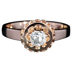 Antique Belle Epoque Style  Solitaire Diamond Ring Circa 1910