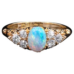 Edwardian Opal & Diamond Half Hoop Ring Circa 1902