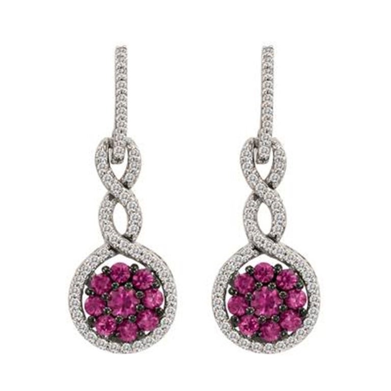 Earrings featuring Passion Ruby Vanilla Diamonds set in 14K Vanilla Gold