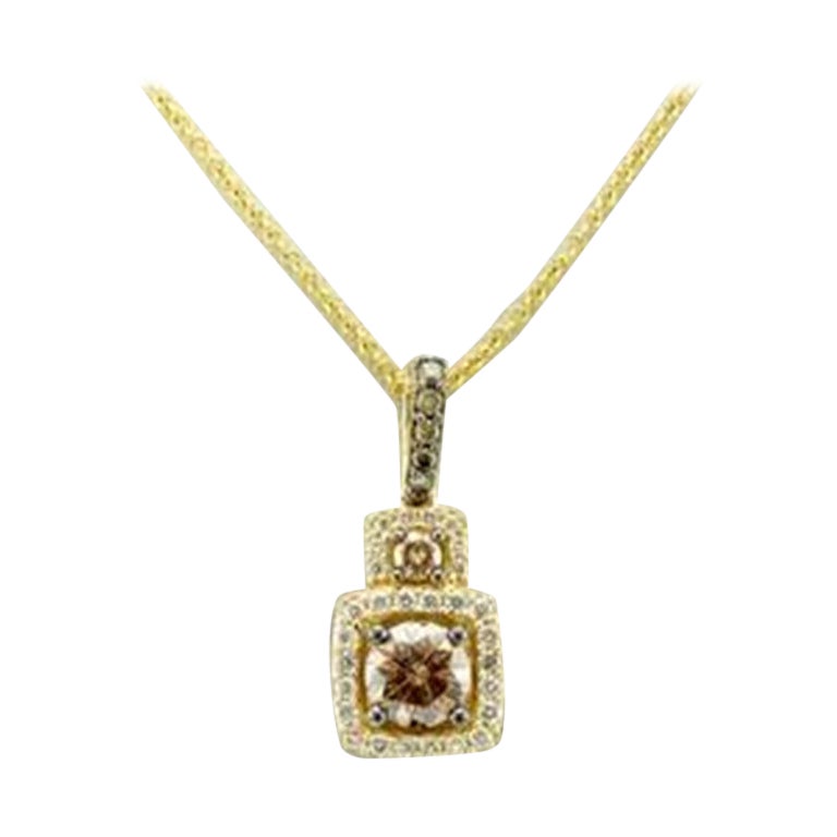 Pendant featuring Chocolate Diamonds , Vanilla Diamonds set in 14K Honey Gold For Sale