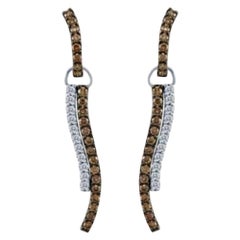 Boucles d'oreilles en or 14 carats serties de diamants chocolat et de diamants Vanilla