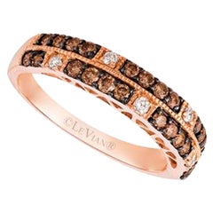 Ring featuring Chocolate Diamonds , Vanilla Diamonds set in 14K Strawberry Gold