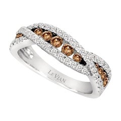 Ring featuring Chocolate Diamonds , Vanilla Diamonds set in 14K Vanilla Gold