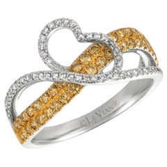 Bague exotique avec diamants jaunes et vanilla fantaisie sertis en or Vanilla 14 carats