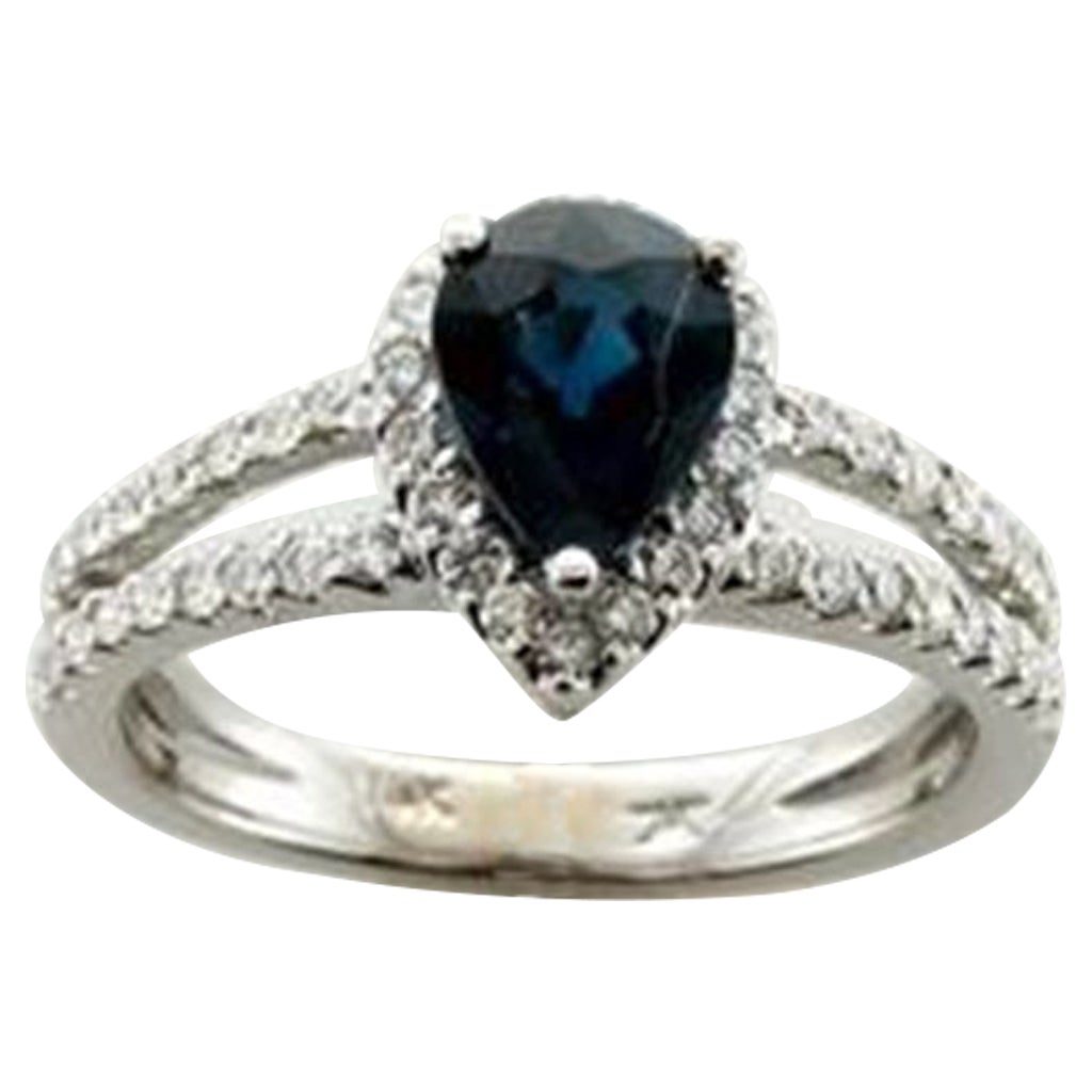 Ring mit Blueberry-Saphir- Vanilla-Diamanten in 14K Vanilla-Gold gefasst