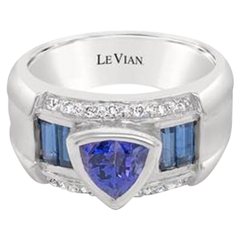 Bague en or Vanilla 18 carats avec tanzanite bleu-vert et saphir bleu-vert