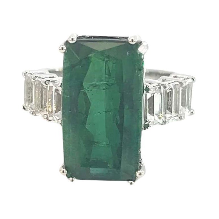 Natural Tourmaline Sapphire Ring 7 14k WG 12.17 TCW Certified