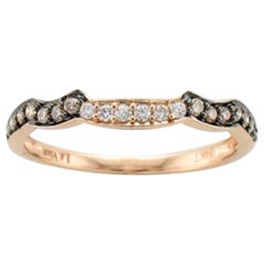 Ring mit Vanilla-Diamanten und schokoladenbraunen Diamanten aus 14 Karat Erdbeergold