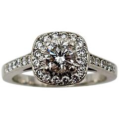 Petite Diamond Platinum Halo Ring 12