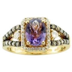 Ring featuring Grape Amethyst Vanilla & Chocolate Diamonds set in 14K Honey Gold