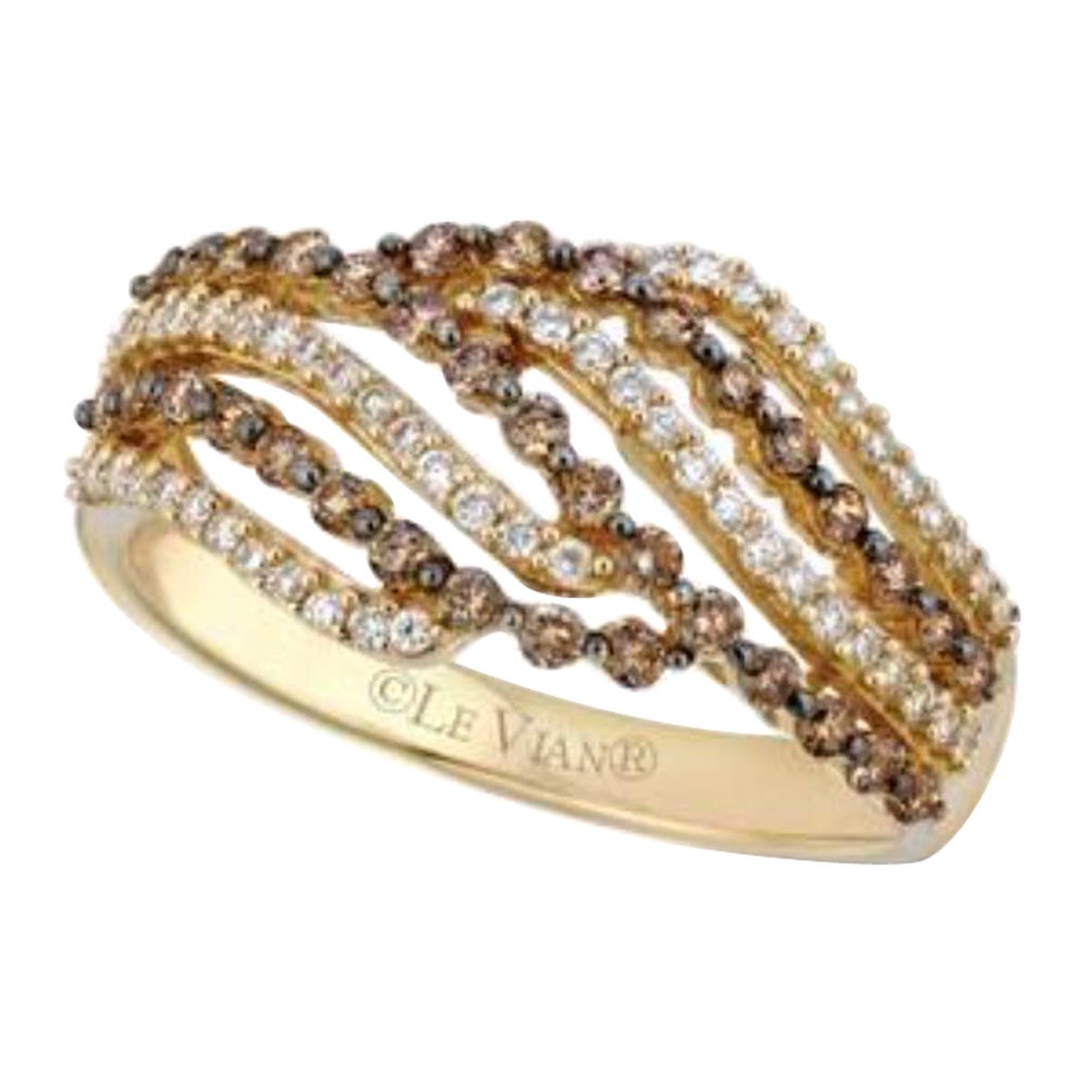 Ring featuring Chocolate Diamonds , Vanilla Diamonds set in 14K Honey Gold For Sale