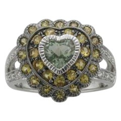 Ring mit Julep Quarz, Saphir Vanilla Diamanten in 14K Vanilla Gold gefasst