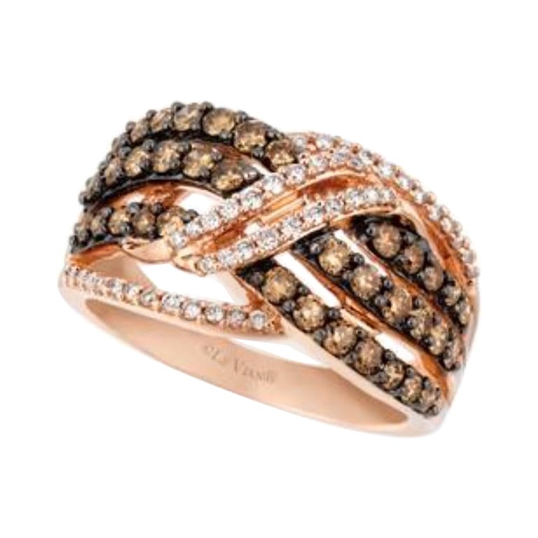 Chocolatier Ring featuring Chocolate & Vanilla Diamonds set in 14K Gold For Sale