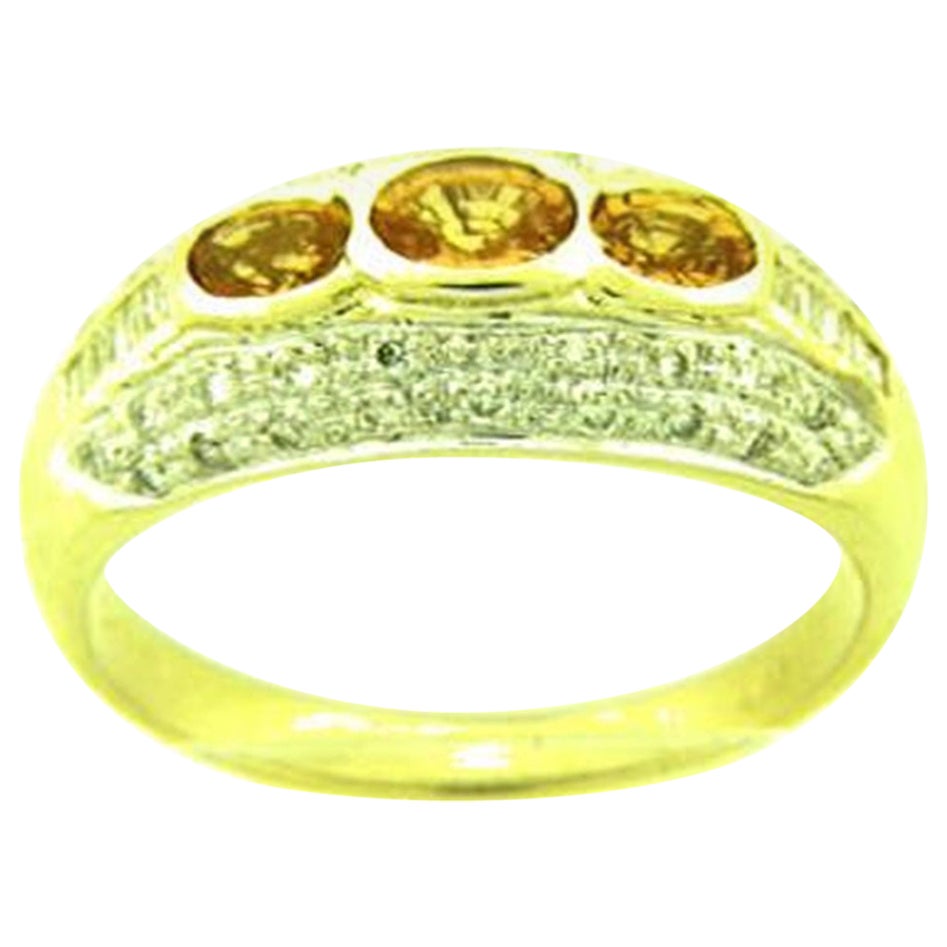 Grand Sample Sale Ring featuring Yellow Sapphire, set in 14K Honey Gold For Sale