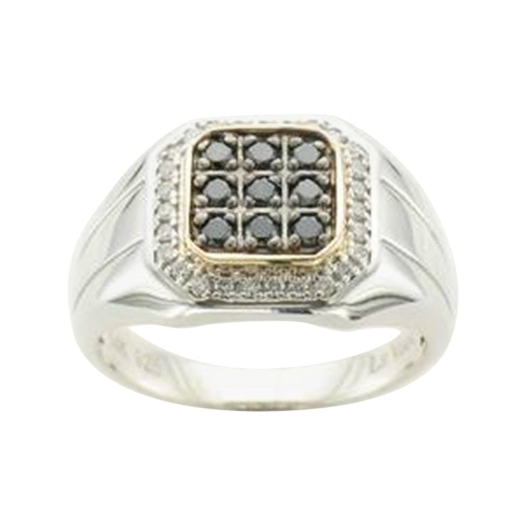 Exotics Ring featuring Blackberry & Vanilla Diamonds set in S14 Honey Gold For Sale